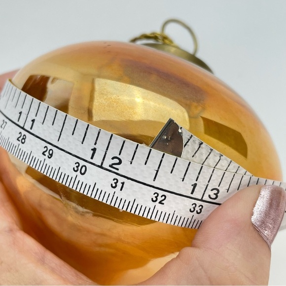 VINTAGE Kugel Style Marigold Teardrop Glass Christmas Tree Ornament - Picture 2 of 11